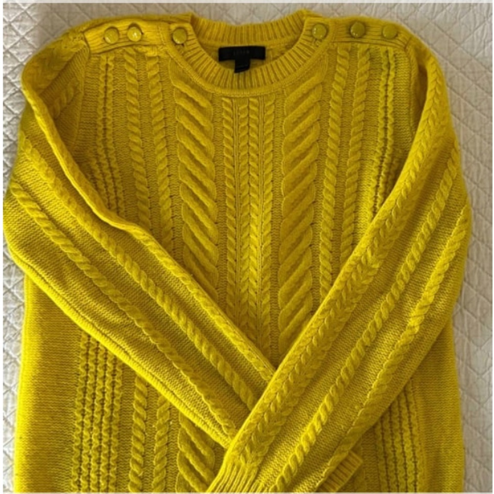 J. Crew Botton Cable Knit Sweater